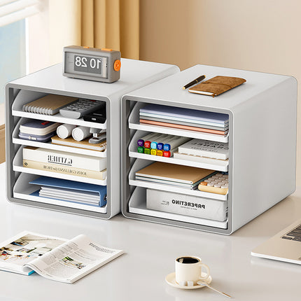 4 Tier A4 Drawer File Cabinet Office Desk Document Organizer Storage Box Files