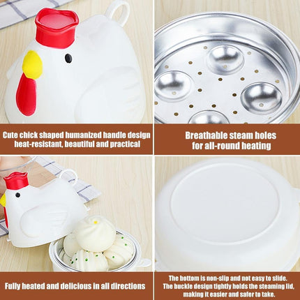 Quick Breakfast Microwave Egg Steamer - 4 Egg Boiler for Home Kitchen