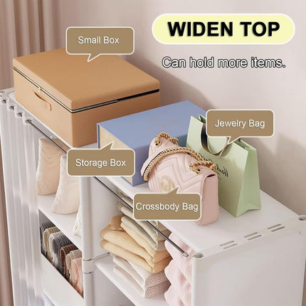 Multi-Layer Floor Standing Home Bookshelf Storage Rack Clothes Cabinet
