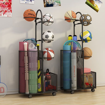 Home Sports Equipment Storage Rack for Mats Balls Sports Equipment Sturdy