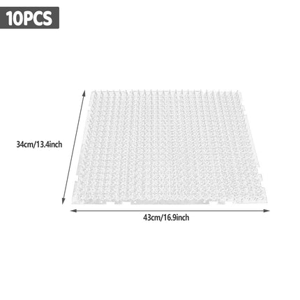 10PCS Cat Deterrent Mat Set with Soft Spikes Humane Fence and Surface Protector
