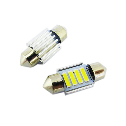 4PCS 31mm 7020 4SMD LED Festoon Interior Dome Map Light Bulbs 12V White