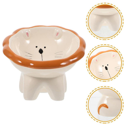 Cartoon Lion Pet Bowl Food and Water Dish for Cats and Dogs Feeding Accessories