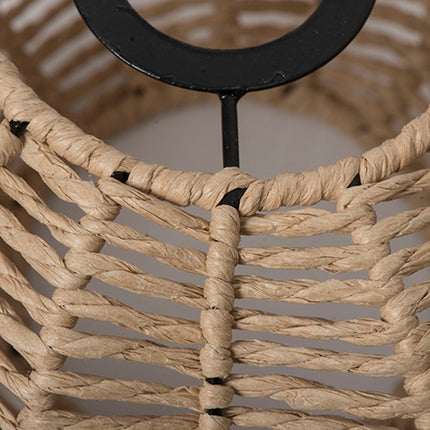 Handwoven Paper Rope Lampshade 23x13.5cm Natural Braided Pendant Light Shade