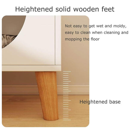 Wooden Cat Bedside Cabinet Multifunctional Cattery Storage Nightstand Furniture