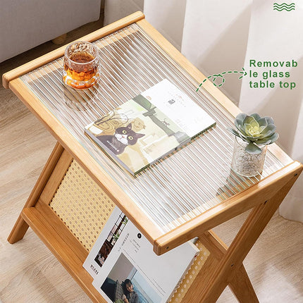 Simple Home Glass Small Coffee Table Space Saving Modern Style For Living Room