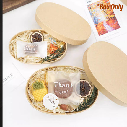 5pcs Oval Gift Boxes Paper Packaging Box Handcrafted Gift Storage Display Case