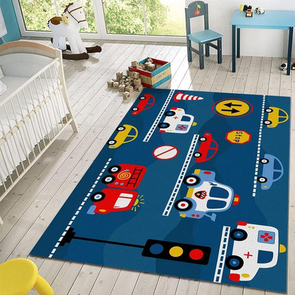 Cartoon Traffic Play Mat Kids Room Rug Car Track Game Floor Carpet Non Slip