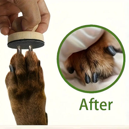 Wooden Dog Nail Sharpening Board Round Pet Grooming Tool Nail Repair Training