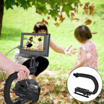 U Shaped Camera Stabilizer Rig For DSLR Video Shooting with Flash Mount Hot Shoe