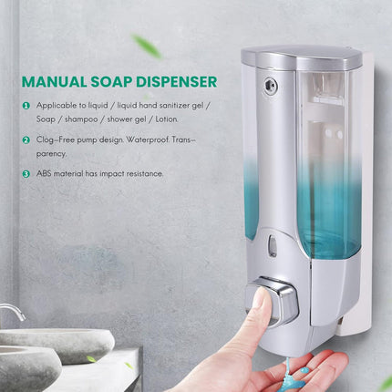 Hotel Wall-Mounted Soap Dispenser 350ml Handpress Hand Sanitizer Bottle