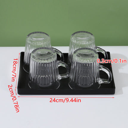12Pcs Rectangular Plastic Tray Hotel Restaurant Tea Cup Teapot Cafe Serving Set