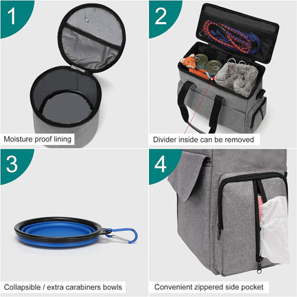 6PCS Pet Travel Outing Backpack Large Capacity Folding Storage Multifunctional