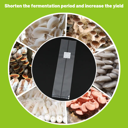 50 Pcs PP Mushroom Grow Bag Substrate High temp Pre Sealable Bags 10x50cm