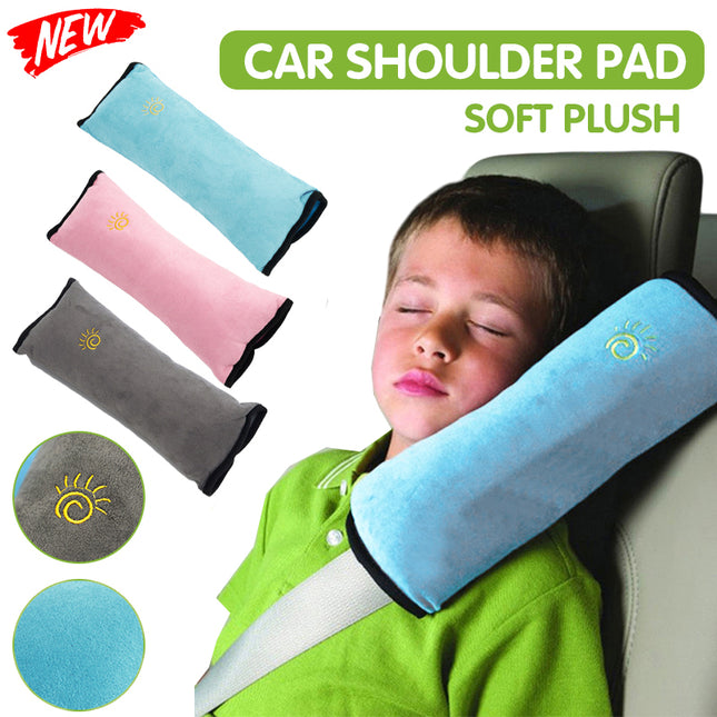 1/2× Soft Plush Car Shoulder Pad and Cushion Pillow for Travel Comfort