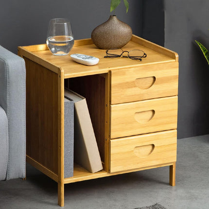 Drawer Bedroom Nightstand With Drawer Large Storage Stable Structure SpaceSaving