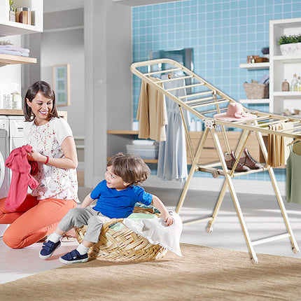 Freestanding Foldable Clothes Airer with Wheels Portable Drying Rack