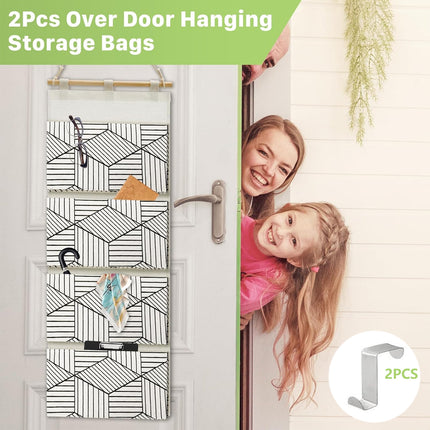 2PCS Multi Layer Wall Mounted Hanging Closet Storage Bag Wardrobe Organizer