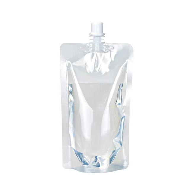 50PCS 250ml Drink Bags Transparent Stand Up Juice Takeaway Nozzle Pouches