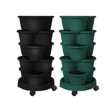 Stackable Planting Pots Vertical Planter for Balcony Yard Indoor Outdoor Plants