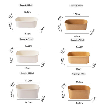 Kraft Paper Bowl for Takeaway Leak-Proof Disposable Food Container