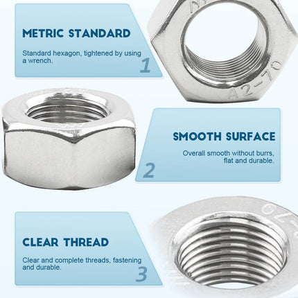 Stainless Steel Nuts 220pcs Nut Sets Hardware Fasteners Assortment Kit Nuts