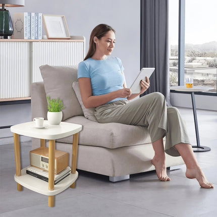Small Coffee Table Simple Two Layer Mini Table Living Room Side Table Compact