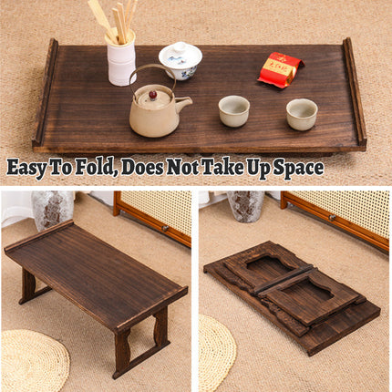 Wooden Foldable Chinese Style Tea Table Home Living Room Space Saving Durable