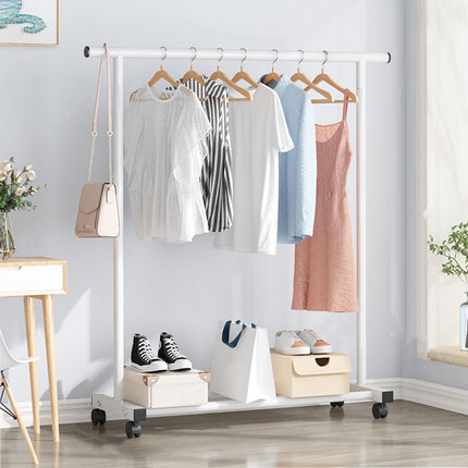 Portable Clothes Rack with Wheels Durable Iron Material for Enterway Bedroom Use