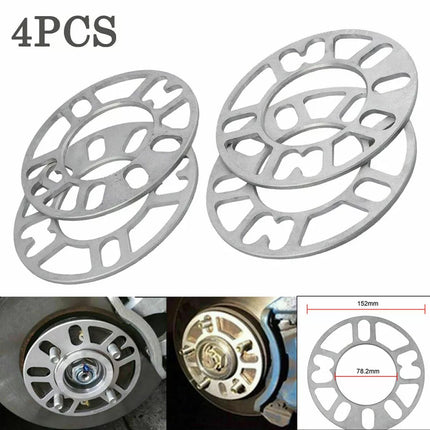 Alloy Wheel Spacers Set 4PCS Universal Fit 5MM Thickness Rim Shim Adapters Kit