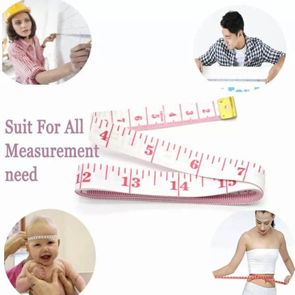 6/12x Body Measuring Ruler Sewing Cloth Tailor Tape Measure Soft Flat 60inch1.5m - Aimall