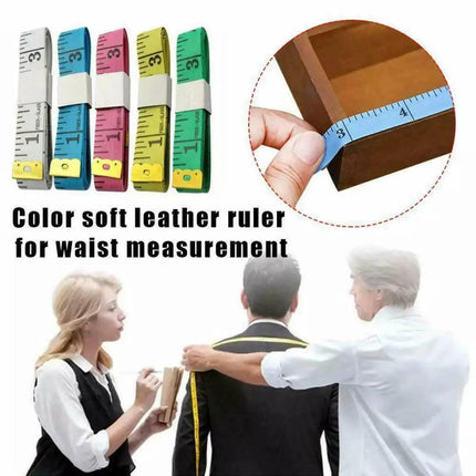 6/12x Body Measuring Ruler Sewing Cloth Tailor Tape Measure Soft Flat 60inch1.5m - Aimall