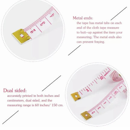 6/12x Body Measuring Ruler Sewing Cloth Tailor Tape Measure Soft Flat 60inch1.5m - Aimall