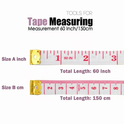 6/12x Body Measuring Ruler Sewing Cloth Tailor Tape Measure Soft Flat 60inch1.5m - Aimall