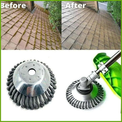6/8" Weed Brush Steel Wire Trimmer Wheel Garden LawnMower Head Tool Grass Cutter - Aimall