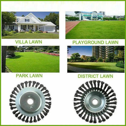 6/8" Weed Brush Steel Wire Trimmer Wheel Garden LawnMower Head Tool Grass Cutter - Aimall