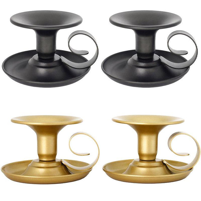 2pcs European Iron Candle Holders for Candlelight Dinner Decorative Lighting