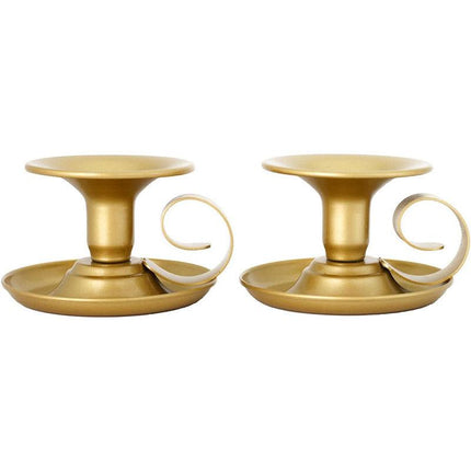 2pcs European Iron Candle Holders for Candlelight Dinner Decorative Lighting