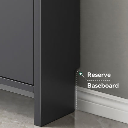 Ultra Thin Flip Down Shoe Cabinet Entryway Storage Organizer with 2 Doors