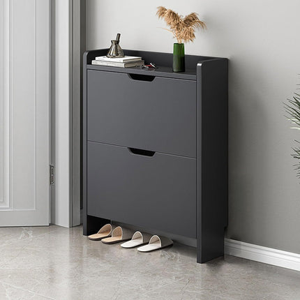 Ultra Thin Flip Down Shoe Cabinet Entryway Storage Organizer with 2 Doors