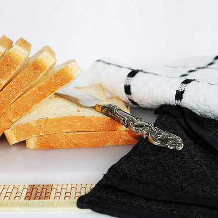 12PCS Cotton Dish Towel Set Black White Checkered Kitchen Napkin Cleaning Cloths