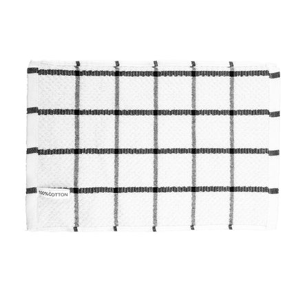 12PCS Cotton Dish Towel Set Black White Checkered Kitchen Napkin Cleaning Cloths