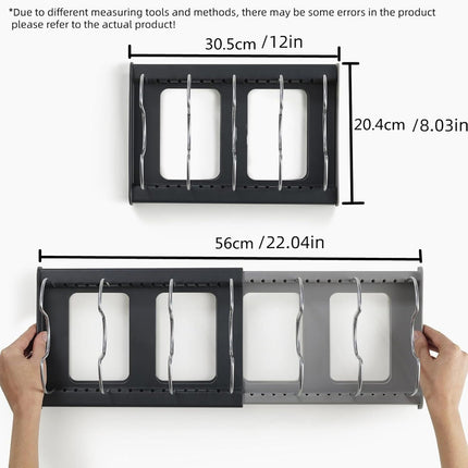 Telescopic Kitchen Storage Rack Table Top Pot Lid Holder Drawer Organizer Shelf