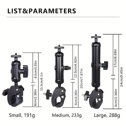 Motorcycle Phone Camera Mount Anti Shake for Bike Scooter GPS Navigation Secure