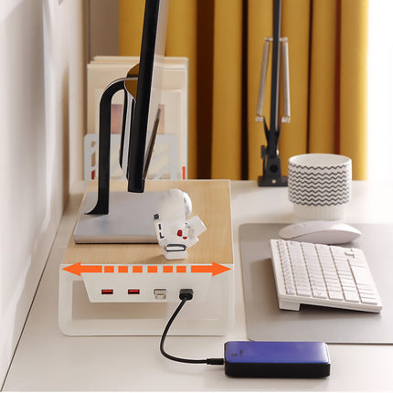 Computer Monitor Stand with 4 USB Hub Stable Riser Desk Organiser Space Saving