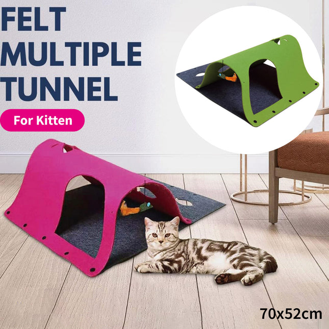 Felt Cat Tunnel Play Passage For Cats Interactive Fun Hideaway For Pets Indoor