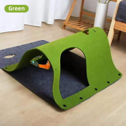 Felt Cat Tunnel Play Passage For Cats Interactive Fun Hideaway For Pets Indoor