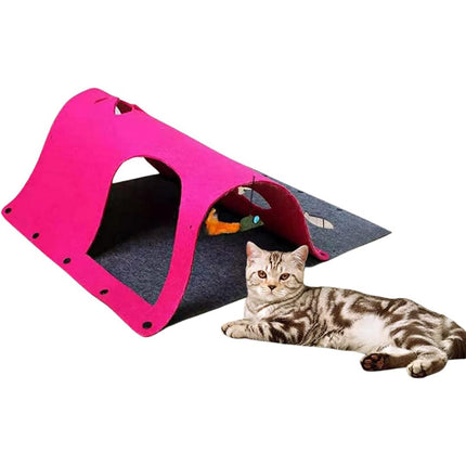 Felt Cat Tunnel Play Passage For Cats Interactive Fun Hideaway For Pets Indoor