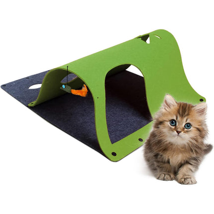 Felt Cat Tunnel Play Passage For Cats Interactive Fun Hideaway For Pets Indoor