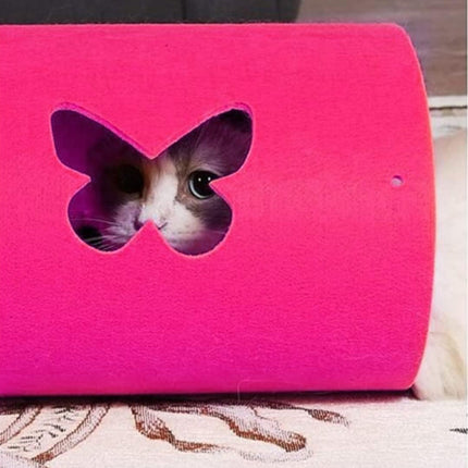 Felt Cat Tunnel Play Passage For Cats Interactive Fun Hideaway For Pets Indoor
